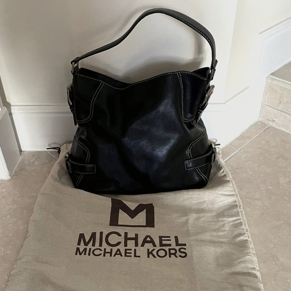 Michael Kors Black Leather Shoulder Bag